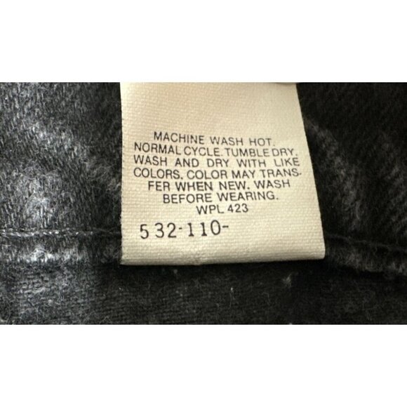 Vintage Levis 554 Denim Jeans Mens 38x30 Black Relaxed Baggy Distressed USA 90s - Picture 7 of 14